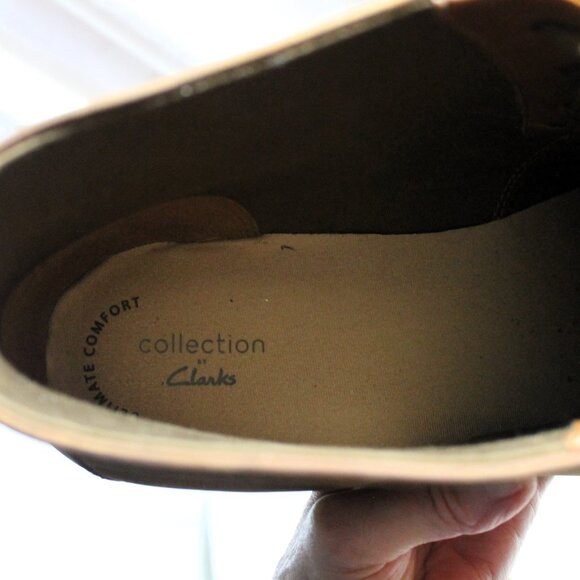 CLARKS Collection Camzin Grace Brown Leather Chukka Desert Ankle Boots, Size 12 - Picture 5 of 9